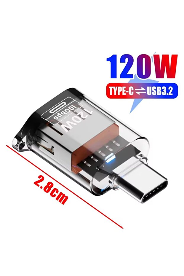 1X Transparent OTG USB C Female To USB A Male Adapter Converter High Speed Transfer for IPhone 16 15