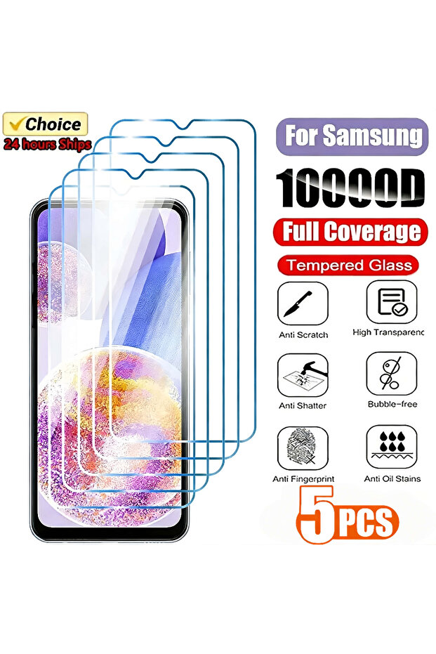 Galaxy S22 5G 5PCS Tempered Glass 5PCS Bubble-Free Tempered Glass For S21 S22 S23 S25 S26 Plus A54