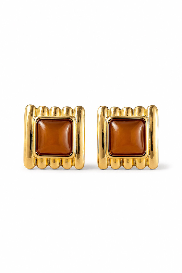 Gold Amber Women's Earrings