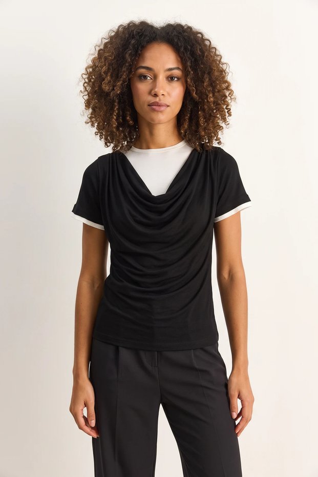 Women's Degaje Collar Short Sleeve t Shirt Black
