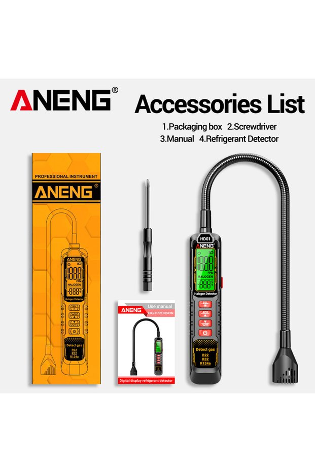 ANENG HD01 Refrigerant Detector Halogen Leak ANENG HD01 Portable Gas Freon R22 R32 R134a Automotive
