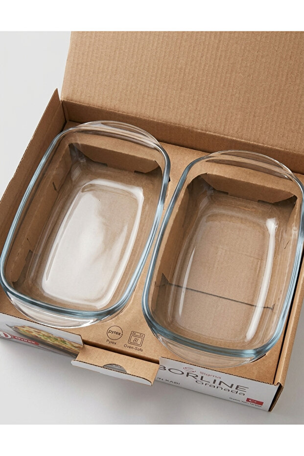2-Piece Glass Oven Dish 17X10Cm (Oven-Resistant)