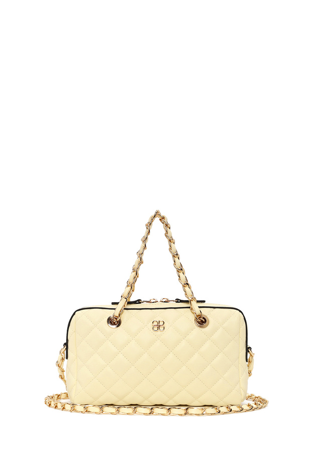 Women's Yellow Long Strap Quilted Mini Crossbody Bag 26Sbd2030Kp