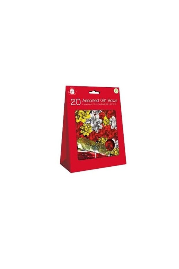 Christmas Magic 29744 Gift Bows 20-Piece Set, Gold/Silver/Red