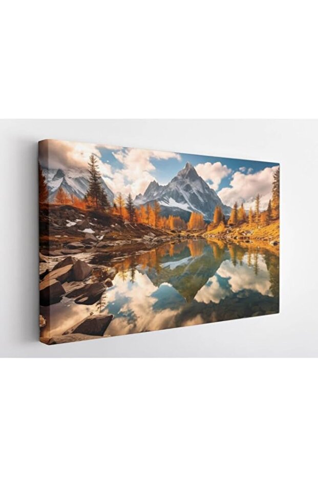 ARS® Beautiful Fall Mountain Scenery Canvas Wall Art Framed For Bedroom Living Room Artwor