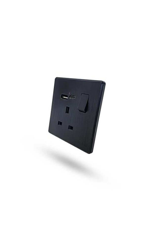 قابس ثلاثي مع مدخل USB ومدخل Type C