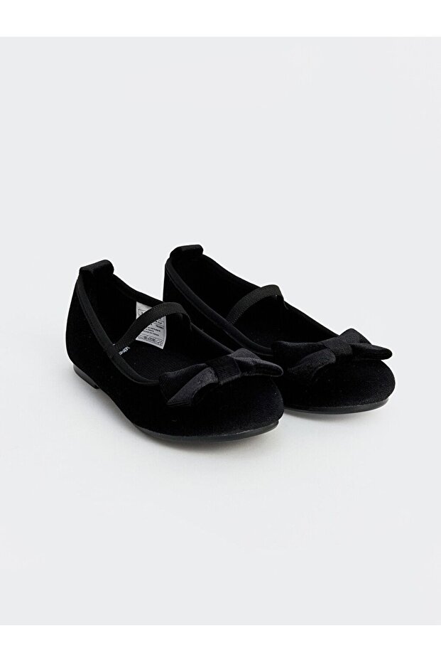 Lcw Steps Black Girls' Elastic Band Bowknot Ballerinas