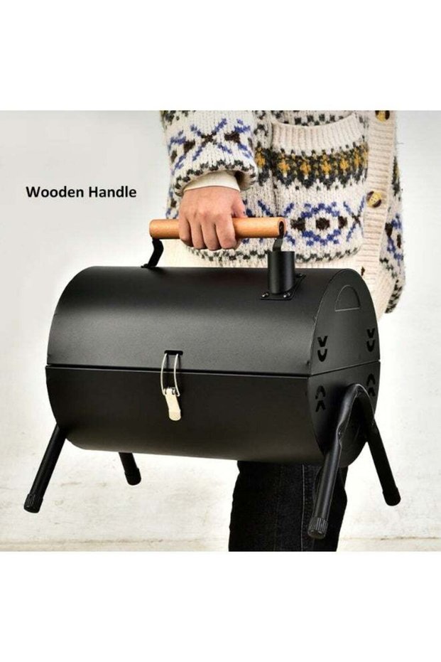 Compact Portable Charcoal BBQ Grill with Cover, Outdoor Barbecue Grill for Camping and Picnics, Sturdy Cooking Rack, Removable Charcoal Trays and Convenient Carry Handle, Suitable for Garden, Patio, B
