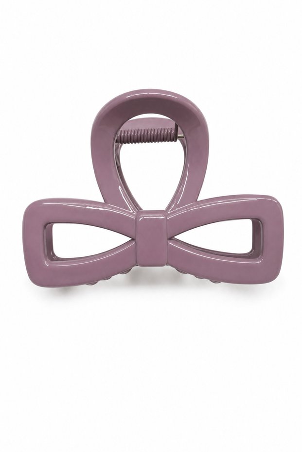 Shiny Purple Hair Clip with Bow Detail Stylish and Convenient Hair Accessory for Women