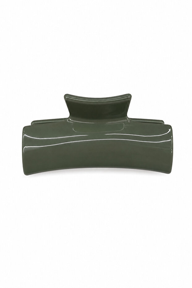 Khaki Green Matte Large Size Hair Clip Claw Clip Women's Accessory