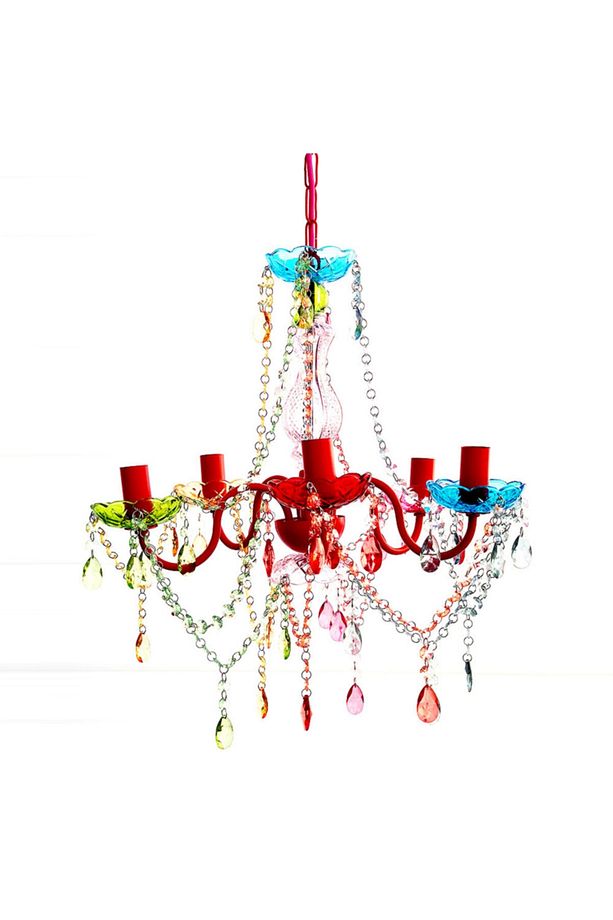 38cm Soft Renkli Taşlı Avize - 1