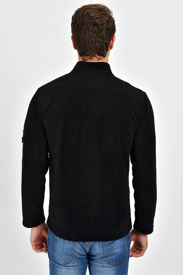 Erkek Siyah Büyük Beden Polar Ceket Göğsü Softshell Kumaş - 6