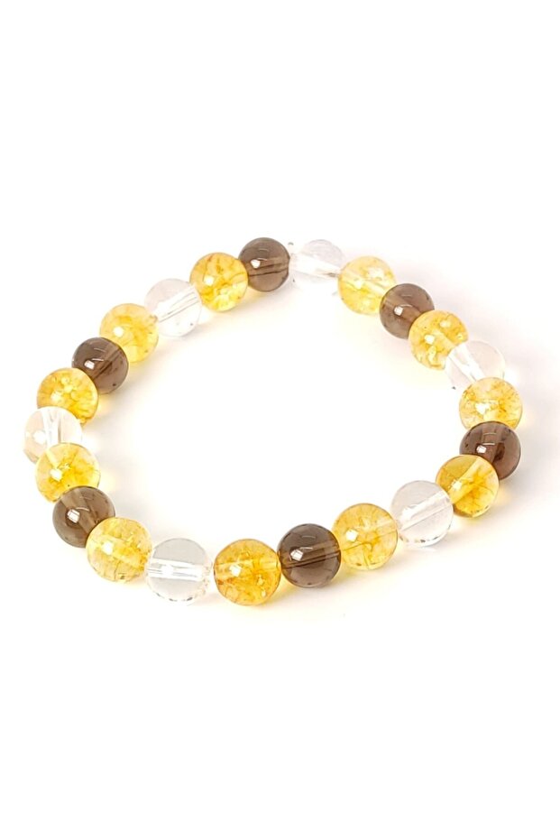 Citrine Crystal Quartz Smoke Quartz Bracelet 8 Mm