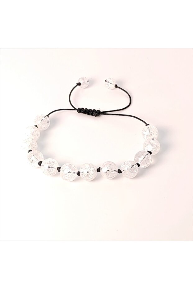 Necef Stone Knitted Bracelet (black Thread) 8 Mm