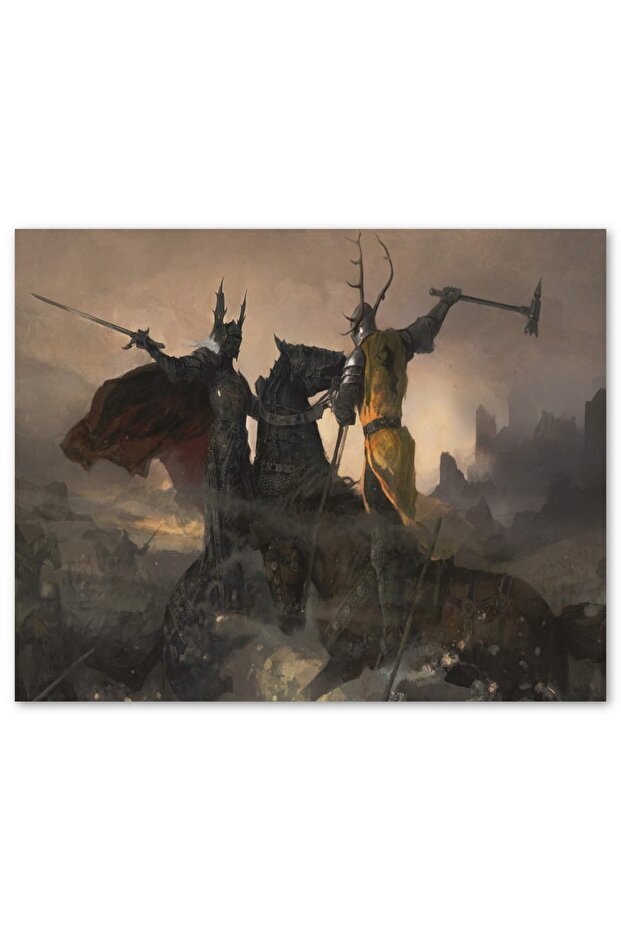 Ahşap Tablo Game Of Thrones Savaşan Şövalyeler (50x70 Cm Boyut) - 1