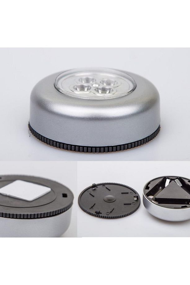 2 adet Kablosuz Spot Pilli Dokunmatik Led Lamba 3 Ledli Dolap Lambası - 1