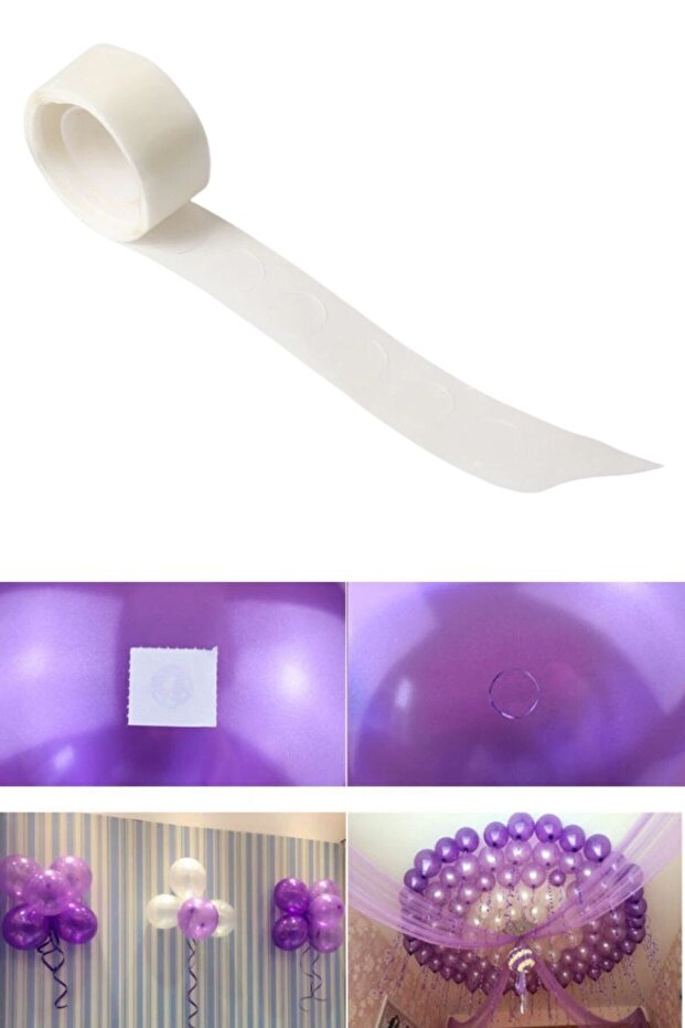 3 Adet Sticker Damla Model Çift Taraflı Yapışkan Balon Yapıştırıcısı - 4