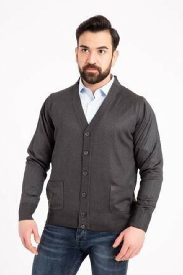 Men's Smoked Wool Knitwear Knitted Hero Dad Cardigan