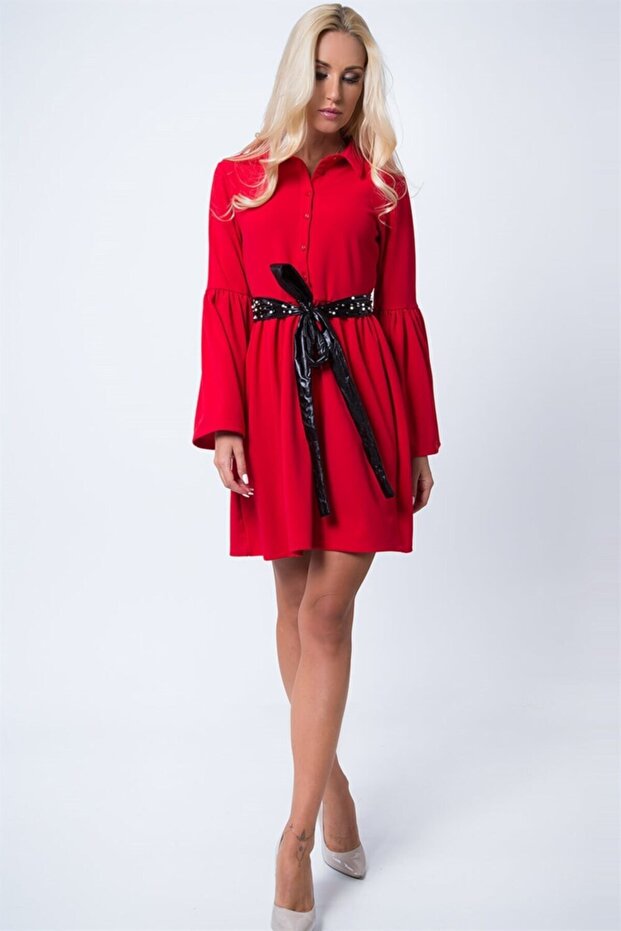 Ispanyol Kol Mini Elbise - 2