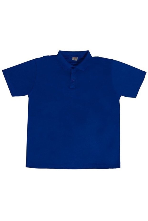 Unisex Combed Cotton Polo Collar Cobalt Blue T-Shirt Children/Adult