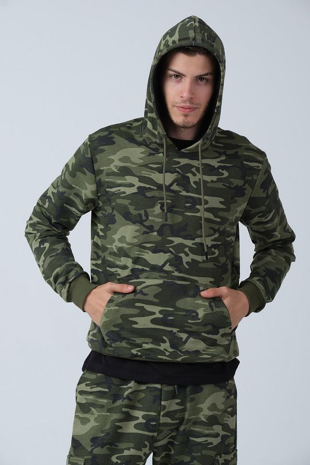 Kamuflaj Desenli Kapüşonlu Sweatshirt (e21-72100) - 3