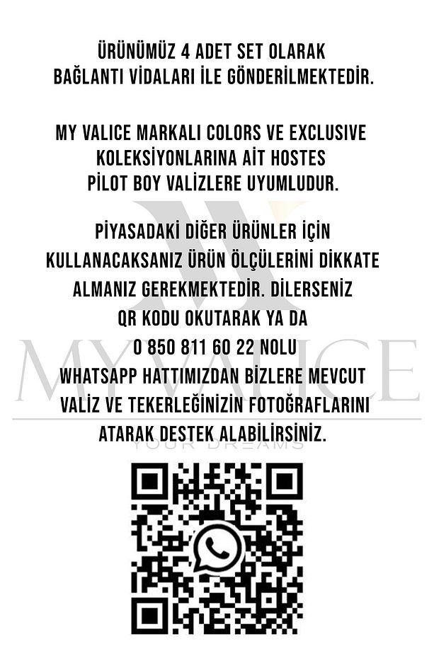 Valiz Tekerleği Hostes Pilot Boy Çift Teker 02 4 Adet - 8