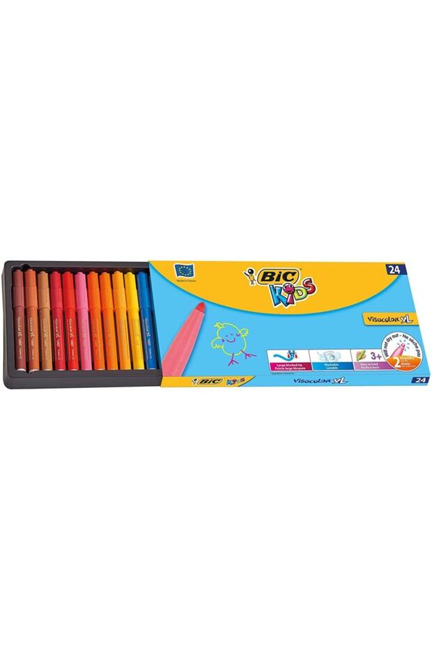 Visacolor XL Washable Jumbo Felt Tip Crayons, Box of 24