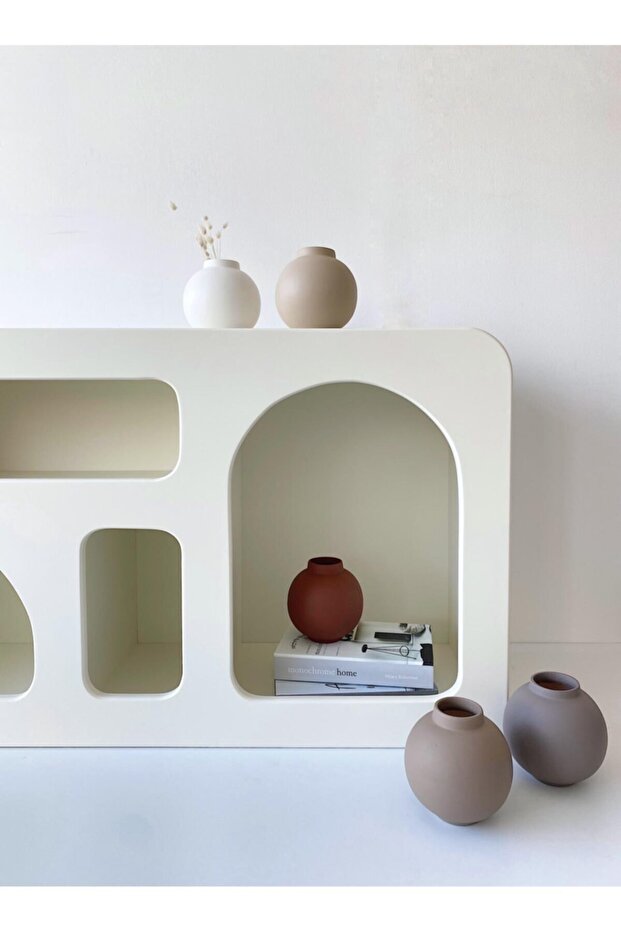 مزهرية من السيراميك باللون البيج - 2