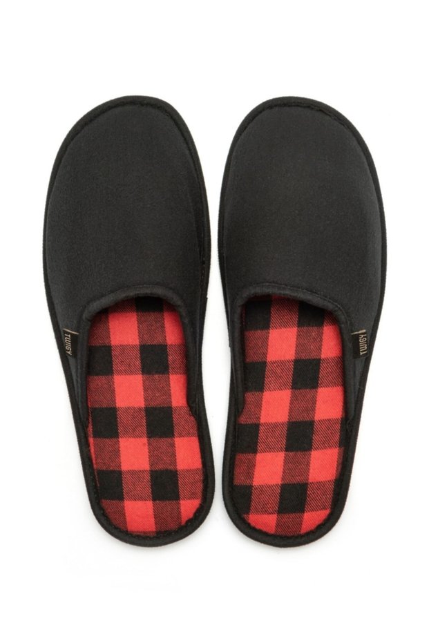 Tw Kare New Season Black Men's House Slippers Soft Sole Soundproof Sole