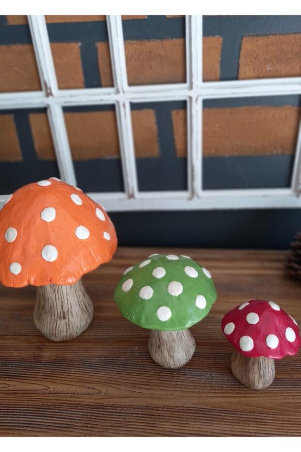 Mantar Polyester Obje Üçlü - 3