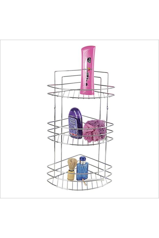 3 Layer Quality Chromed Steel Corner Holder Soap Dish Shampoo Holder for Bathroom Next to the Bathtub Shower Cabin Corner