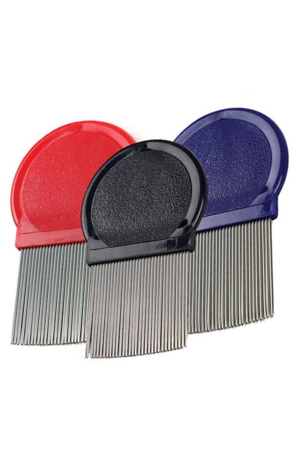 Lionesse 58 Lice Comb Metal Blue + Red + Black (3 Pieces)