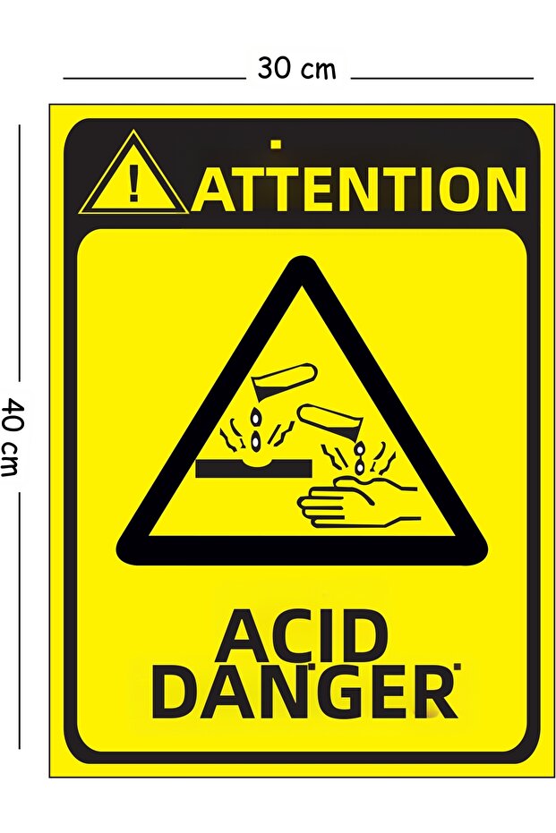 Metal Warning Acid Danger 30X40 cm A3 Warning Occupational Safety Sign