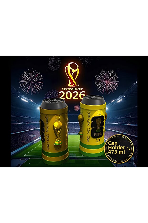 حامل علب المشروبات بسعة 473 مل بتصميم كأس العالم