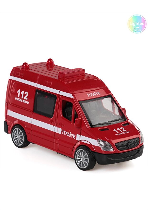 Sound-Activated Pull and Drop Ambulance in a Box - Red