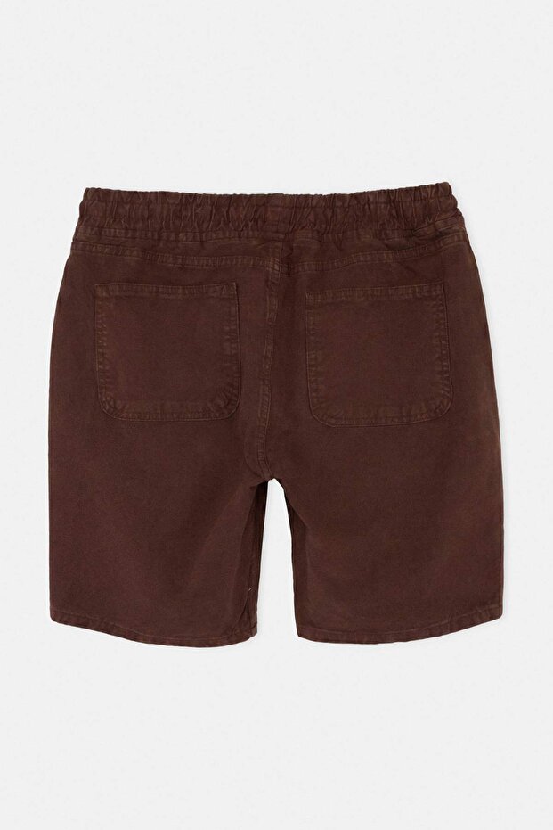 Kahverengi Regular Fit Beli Lastikli Şort & Bermuda TMNSS26SR00018 - 6