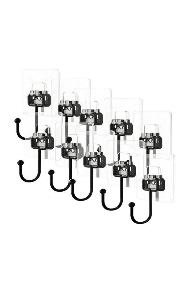 10 Pieces of Strong Adhesive Transparent Wall Hangers That Stick to Walls and Cabinets