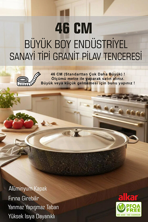 46 cm Granite Large Industrial Stew Pot Fireproof Non-Stick Industrial Grade Cookware XXXL