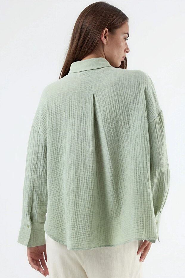 BUSEM Textured cotton button-down shirt - 3