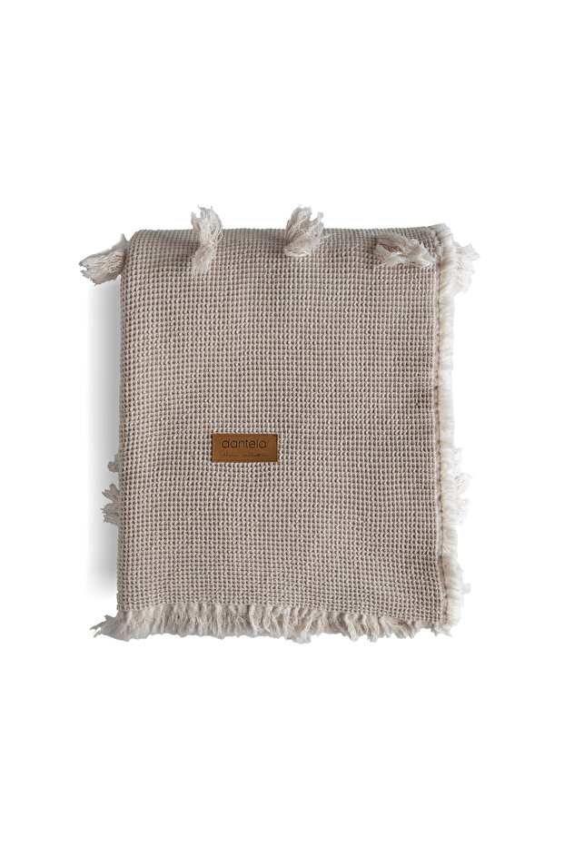 Plume Pompom Bedspread - Stone - 3