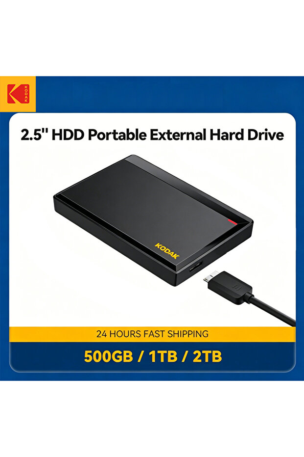 Kodak 1TB KODAK P190 Portable External Hard Drive 500GB 1TB USB 3.0 HDD Mechanical Mobile Disk for P