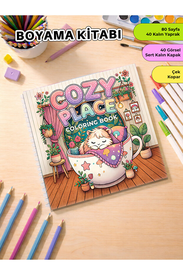 Cozy Place Coloring Book Cozy Book – 21X20 cm I 40 Visual Illustrations
