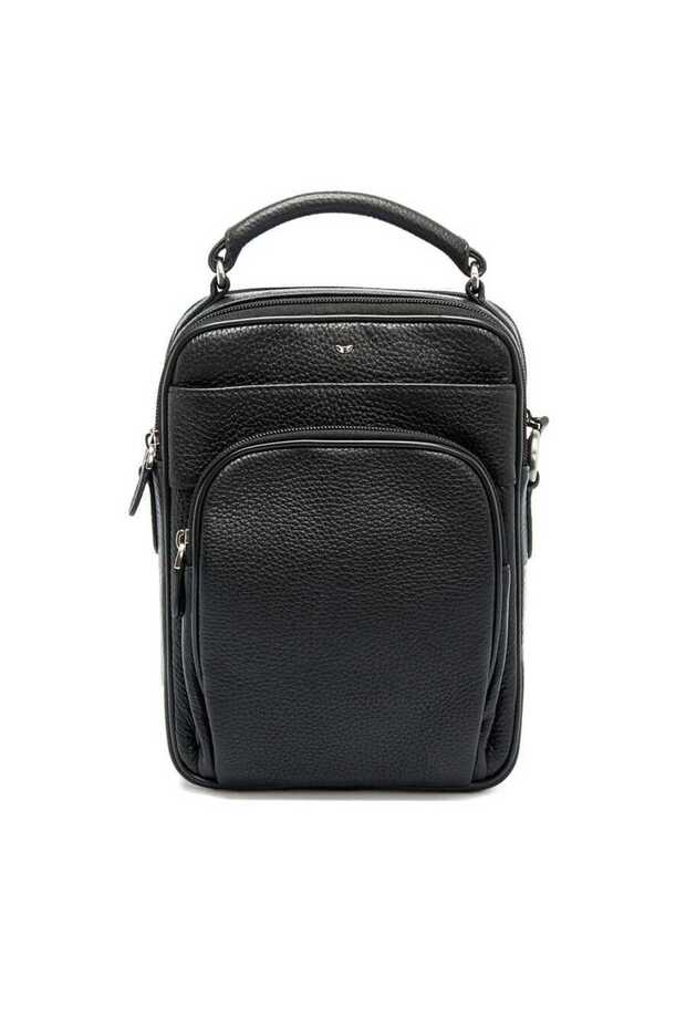 Black Genuine Leather Men's Crossbody Bag - S1Ac00021200-A6F