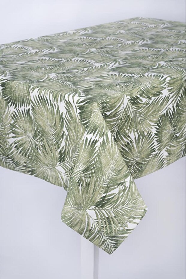 Luxury Linen Fabric Tablecloth with Stain-Resistant Option Ad Listing Palm Green