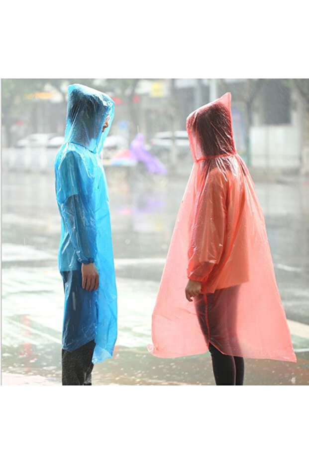 Ct.001 Disposable Pocket Raincoat Blue