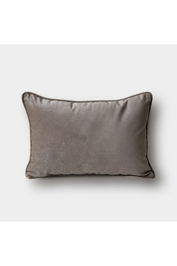 "Taupe"Velvet Plain Cushion Cover-30X50- Brown