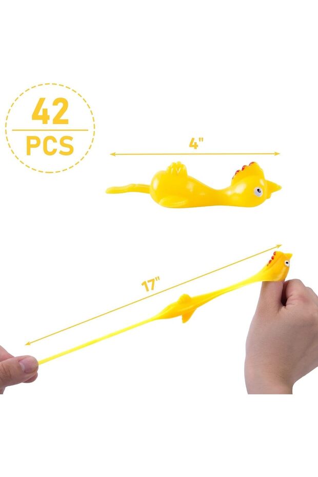 30-Pack Slingshot Chicken Toy, Stretchy Flying Flick Chickens for Easter Party Ornaments