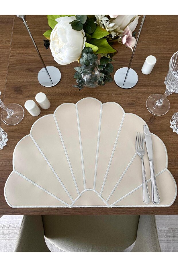 Oyster Cream Color Leather American Service Set