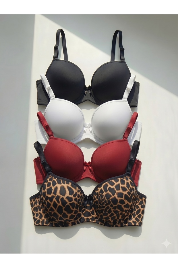 Women's Padded (SUPPORTED) Underwire (WIRE) 4-Piece Bra Set