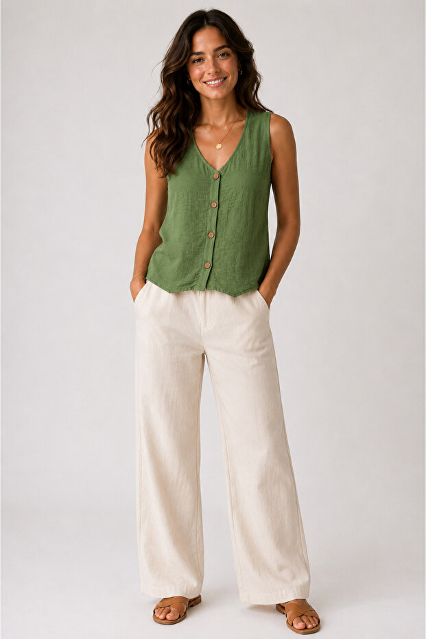 100% Cotton Muslin Vest - 3